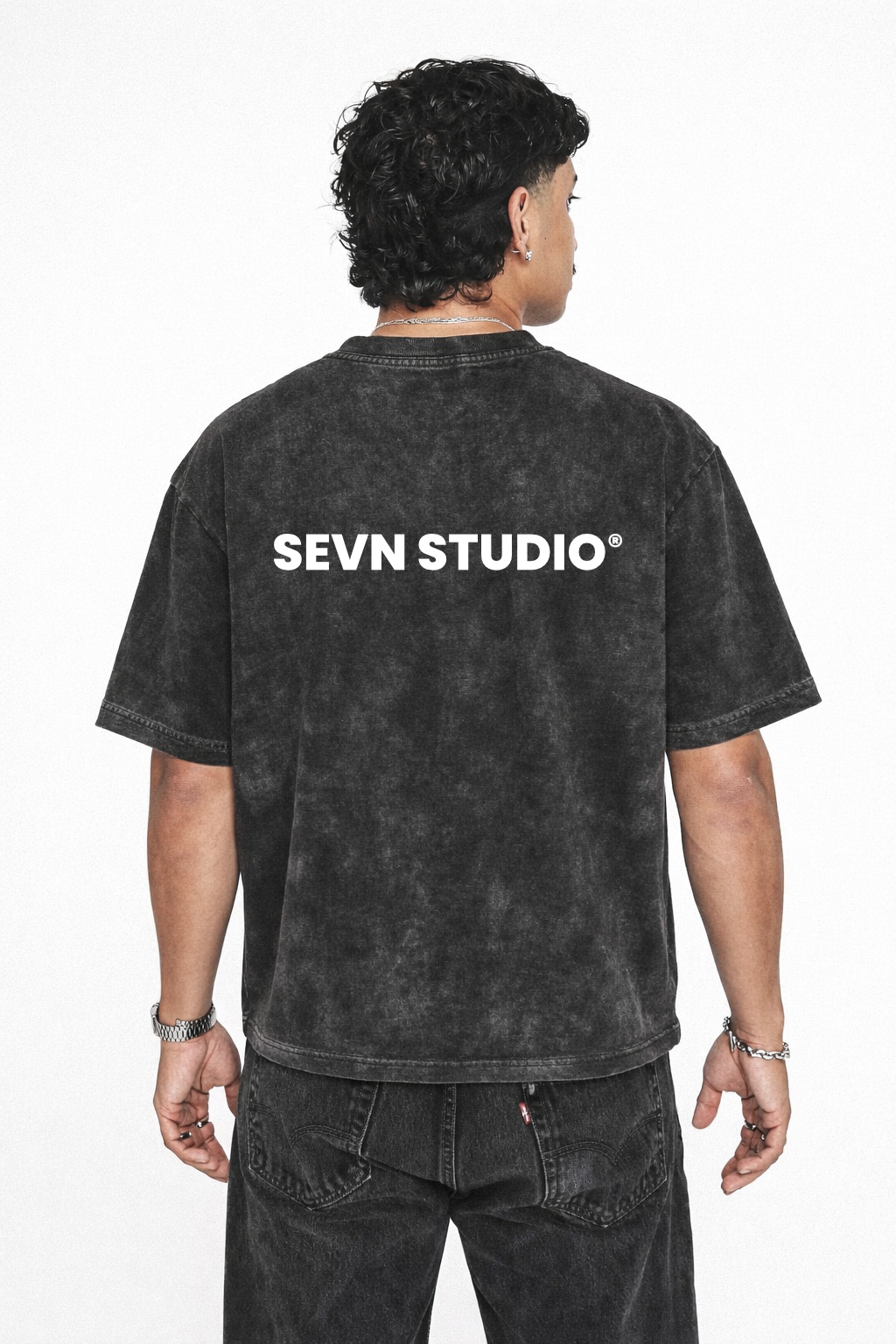 Washed branded T-shirt