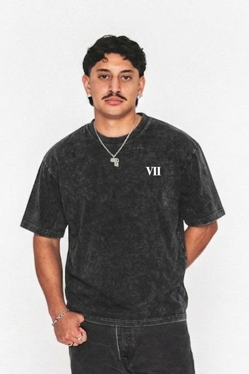 Washed branded T-shirt